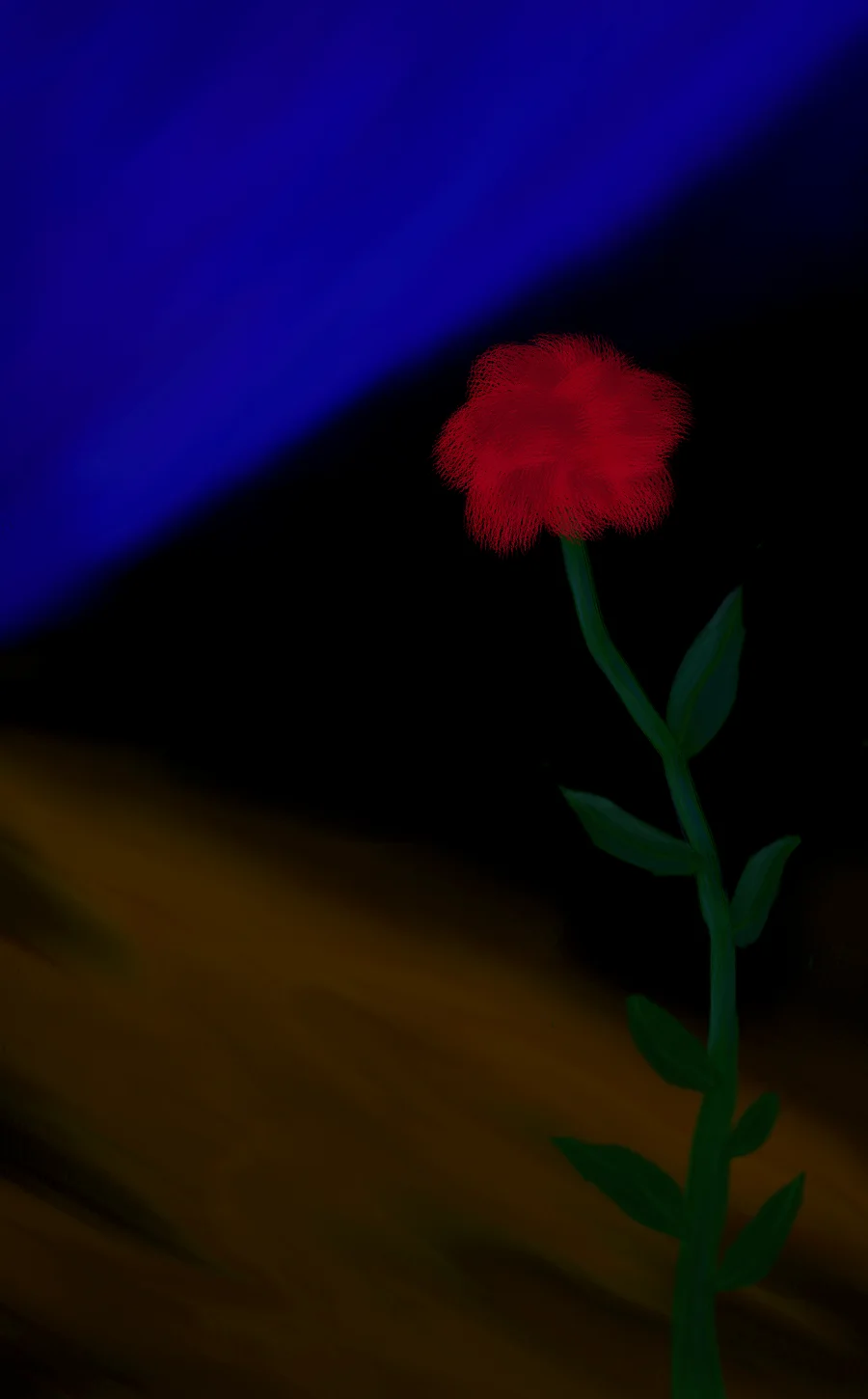 Surreal. A rose in outer space.